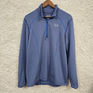 Mountain Hardwear Quarter Zip Mens Large Blue Thumbhole Gorpcore Activewear Top